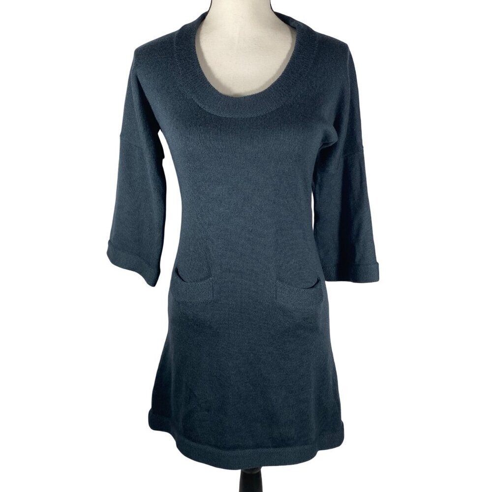 Banana Republic Extra Fine Merino Wool Womens Tunic Sweater dress Pockets Size S